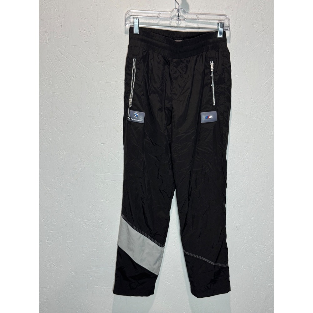 Puma BMW Motorsport Mens Track Pants Black Grey Colorblock Joggers Size Small